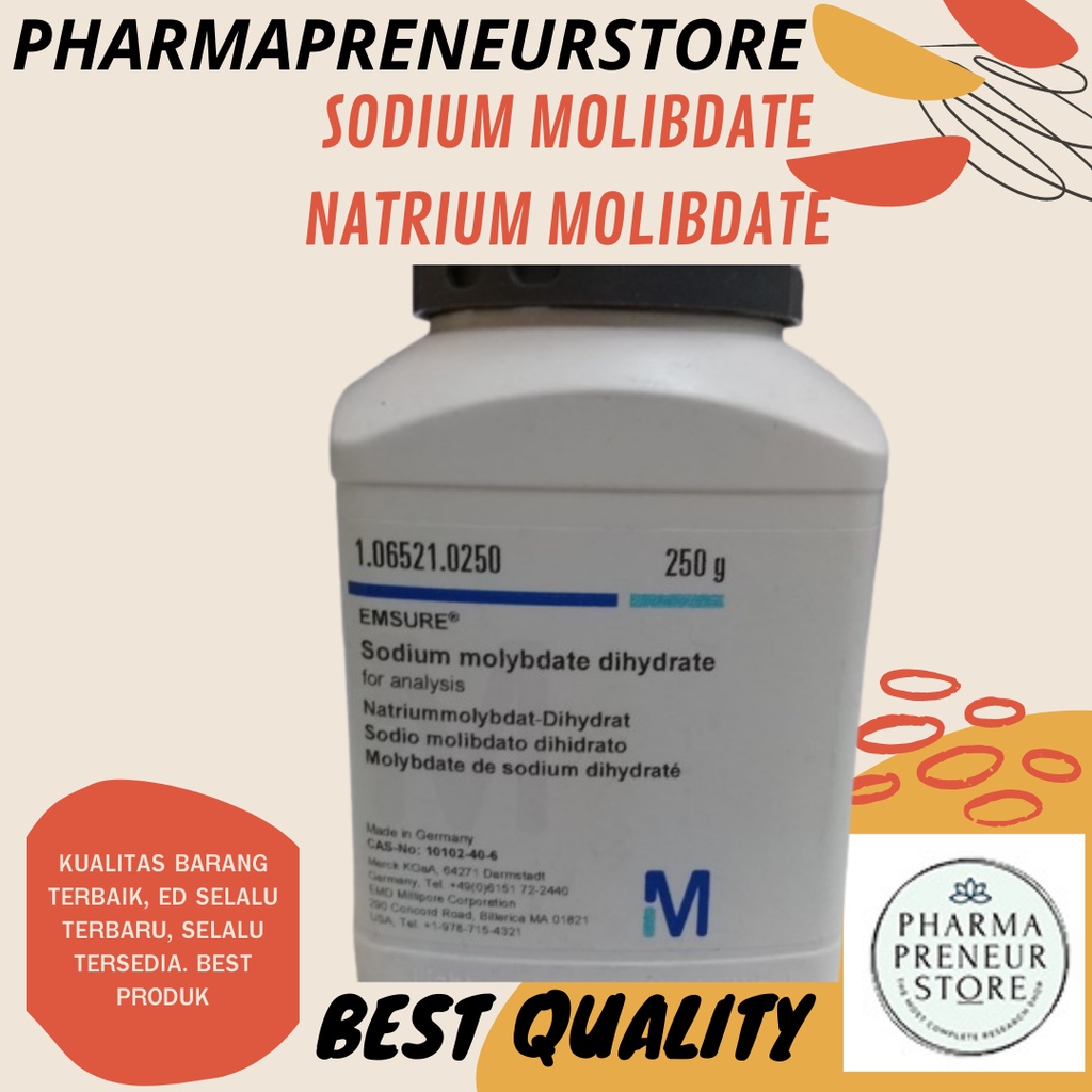 SODIUM MOLIBDATE / NATRIUM MOLIBDATE PRO ANALISA 1 GRAM KEMASAN MERCK BEST QUALITY
