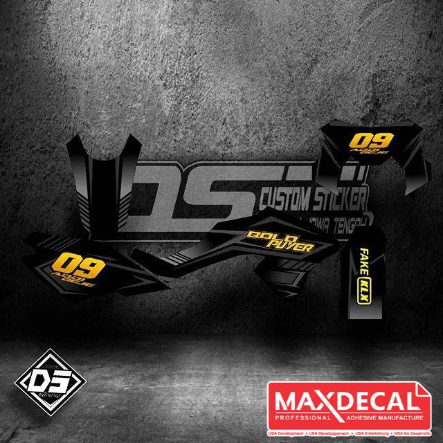 New Decal KLX BF Hitam Gold