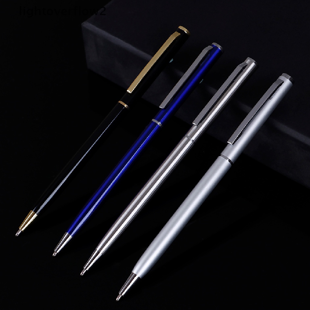 (lightoverflow2) Pulpen Tinta Gel Hitam 1mm Bahan Metal Untuk Kantor / Hadiah