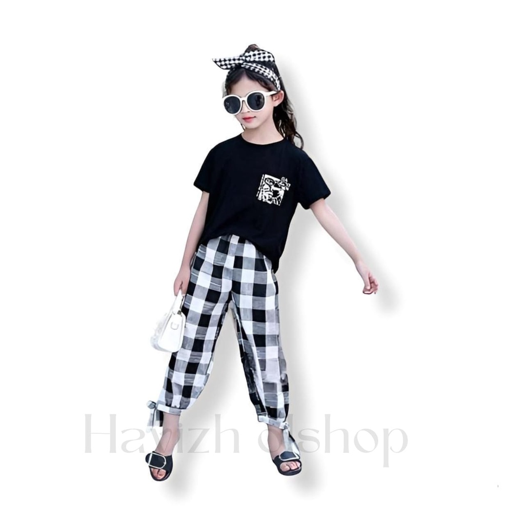 Stlan anak perempuan 1-6thn // stalan kaos anak celana tali