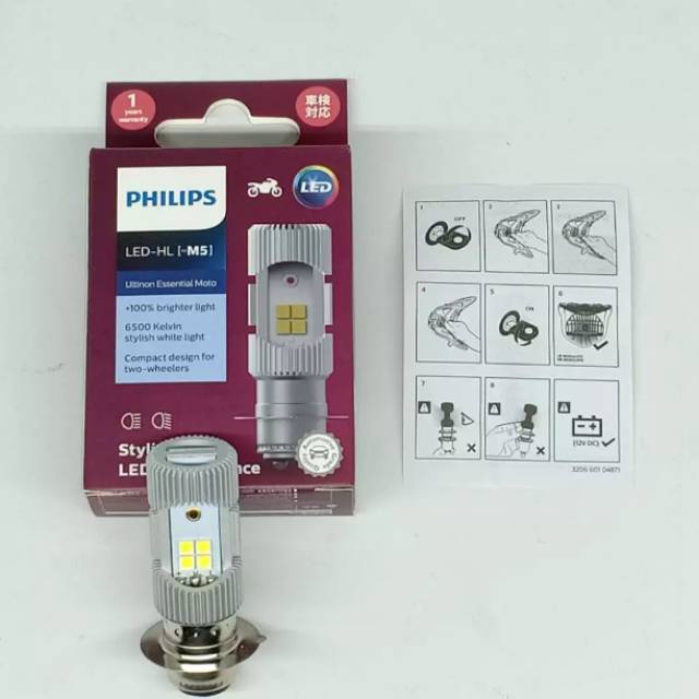 BOHLAM LED PHILIPS M5 H6 ULTINON MOTO LAMPU MOTOR BEBEK MATIC