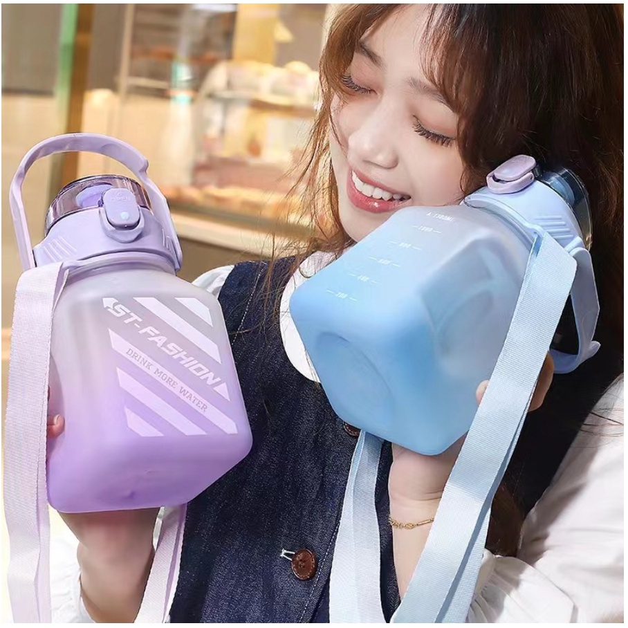 Botol Minum 1300 ml / 1.3 Liter Botol Besar Botol Jumbo Korea VIRAL Botol Lucu / Botol Gradasi