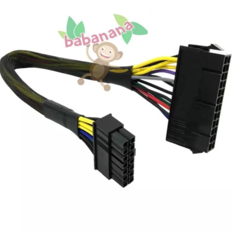 KABEL MOTHERBOARD LENOVO DELL IBM ATX 24 TO 14 PIN POWER SUPPLY PSU KONVERTER ADAPTER CONVERTER ADAPTOR CABLE MAINBOARD PC BRAIDED SLEEVED