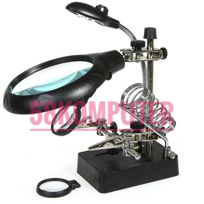 Pegangan Solder Stand Holder Bracket Penjepit Kaca Pembesar 3.5x 12x