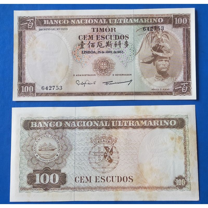 uang kuno asing 100 Timor escudos tahun 1963