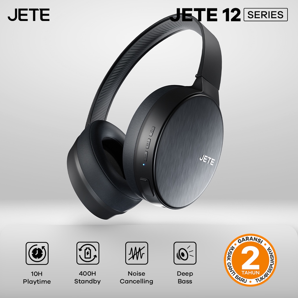Headset | Headphone Bluetooth Wireless JETE 12 Noise Cancelling - Garansi Resmi 2 Tahun