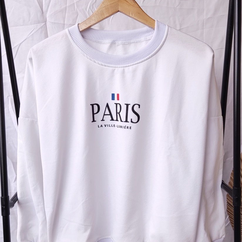 Baju Wanita | Paris | Casual Style Sweatshirt | Sweater Wanita wanita | Bahan Fleece | Allsize