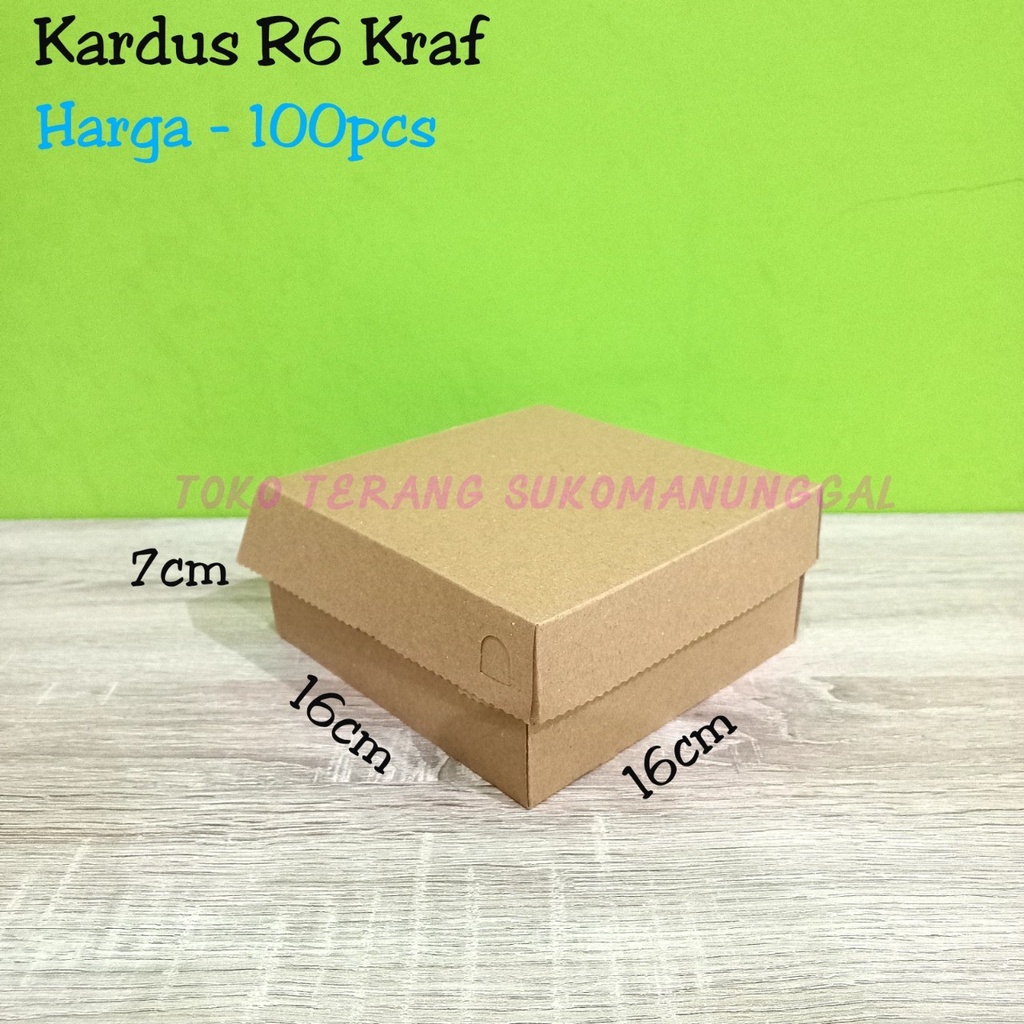 

Kardus coklat R6 kraf 16cm x 16cm x 7cm 310gsm kardus jajan kue coklat