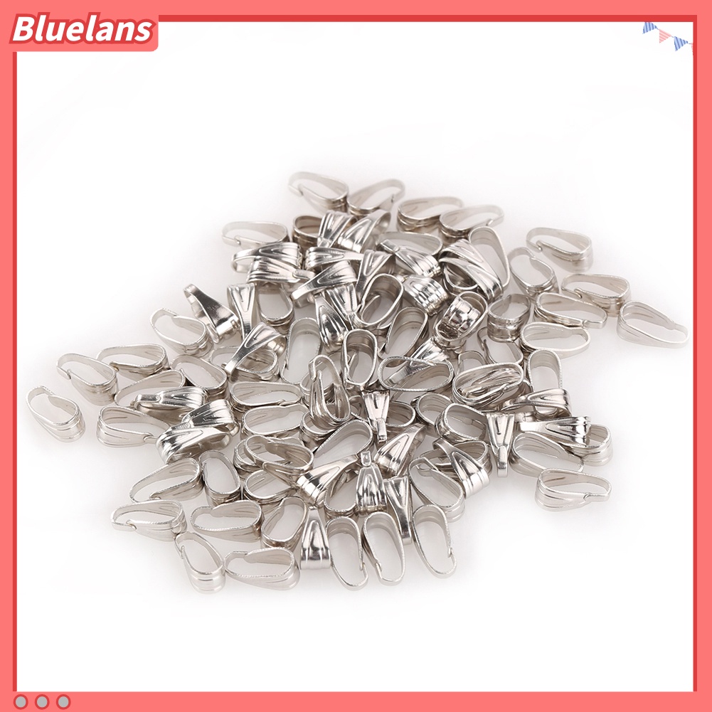 Bluelans 100pcs Bail Connectors Jewelry Findings DIY Necklace Pendant Buckle Clip Clasps