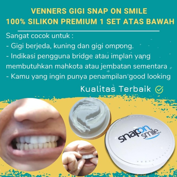 Whitening Veneer Snap On Smile Gigi Palsu Silikon Berkualitas 1 Set Pelapis Gigi