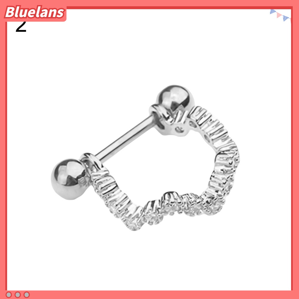 1pc Anting Tindik Bentuk U Hias Cubic Zirconia Untuk Wanita