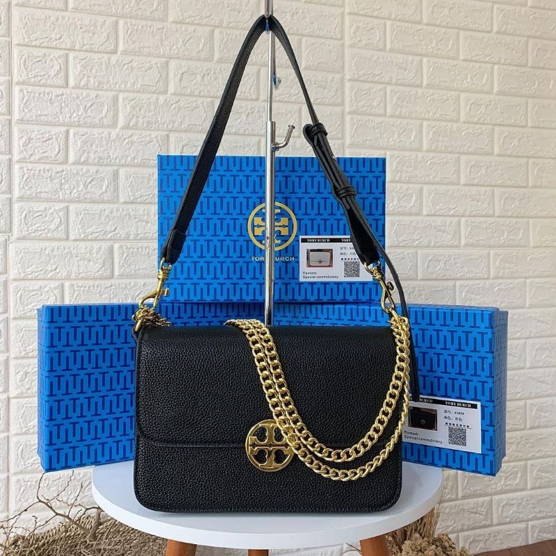 Tory Burch Sling Bag Shoulder Bag Tas Selembar Tas Bahu Dua Tali Dapat Box Tali Adjustable dan Tali 