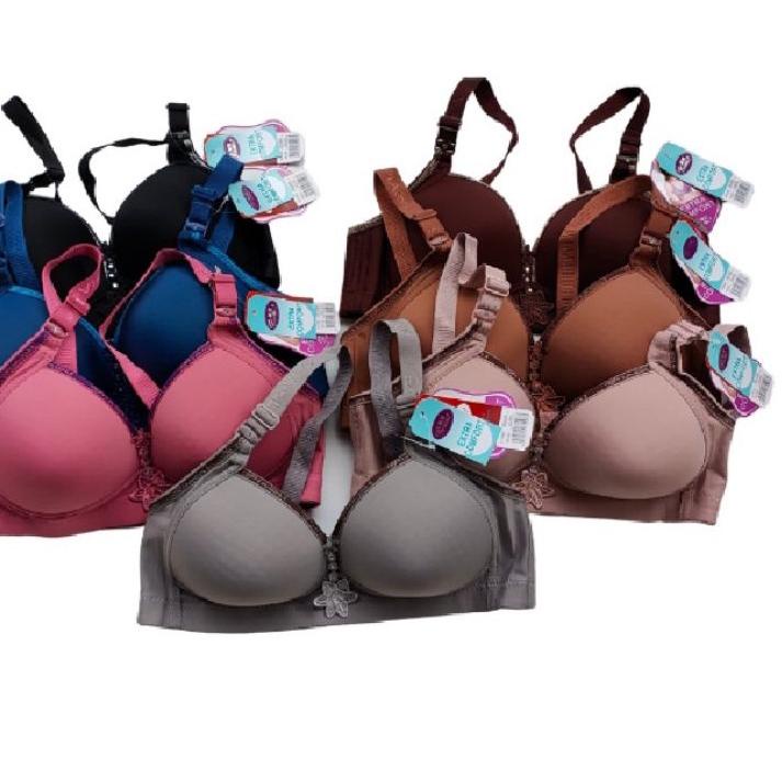 Harga Termurah BH Piaoli PL 008 Cup B Kait 3 size 36-46/ Bra wanita Busa tampa kawat bahan lembut