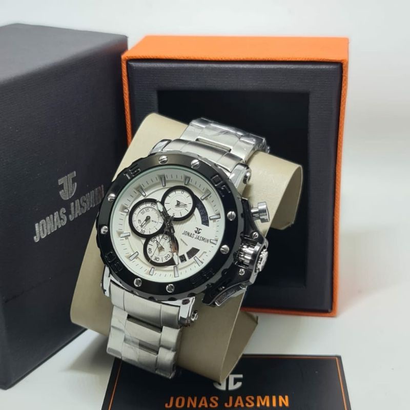 Jam Tangan Jonas Jasmin Original JJ2021 Rantai Stainliss Steel Terlaris Chronograph Kasual