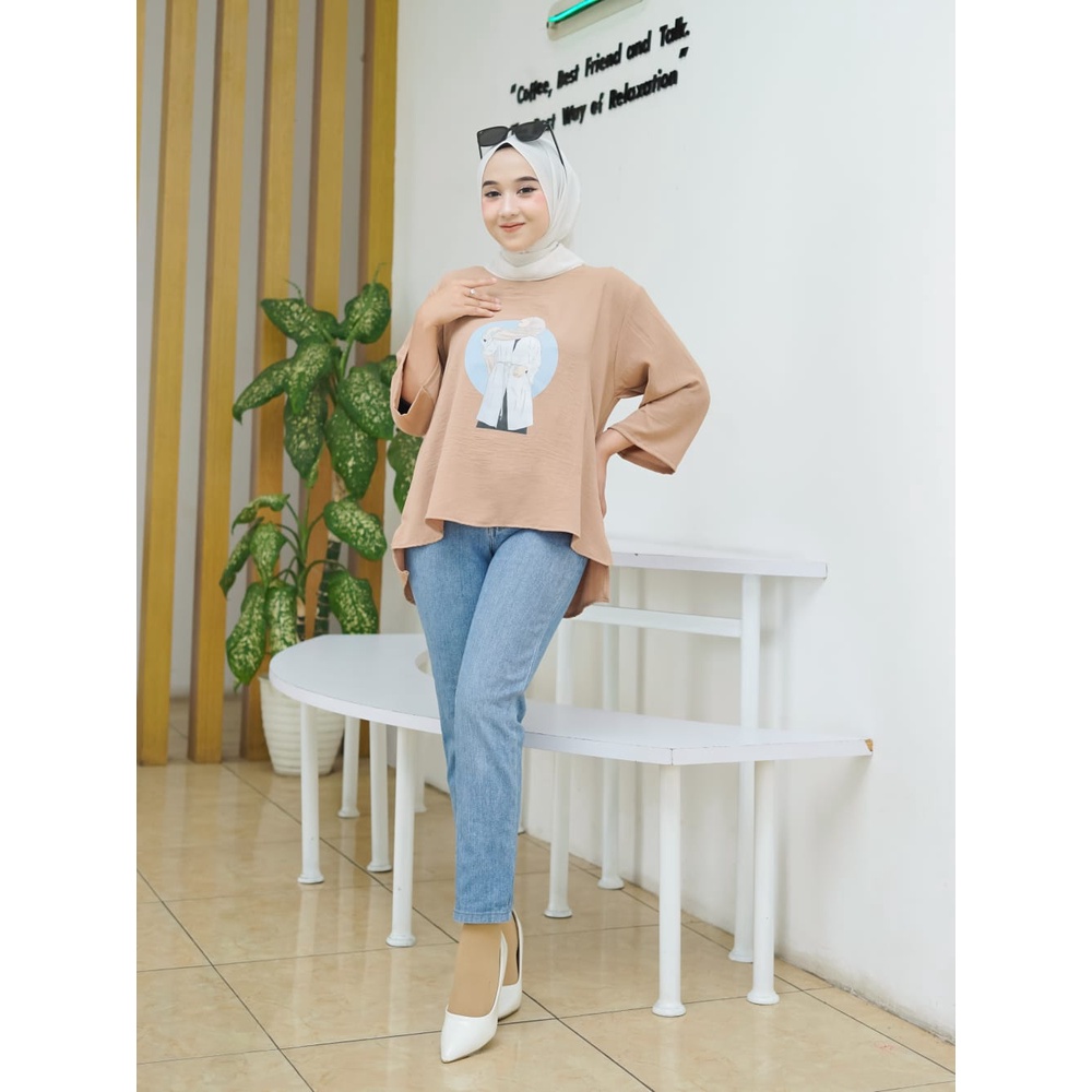 KAOS VIRAL WANITA OVERSIZE // KARAKTER POLOS SIKU TUMBLR TEE // BAJU KEKINIAN TERBARU // ATASAN VIRAL WANITA // LENGAN 7/8 // COMBED PREMIUM // TERMURAH TERLARIS