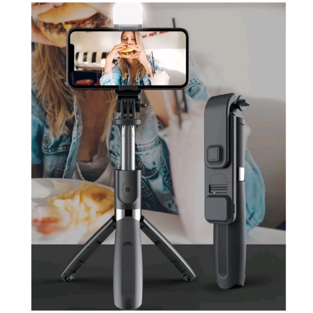 Tongsis 3 in 1 Bluetooth Tripod Selfie Stick Remote Bluetooth 70cm
