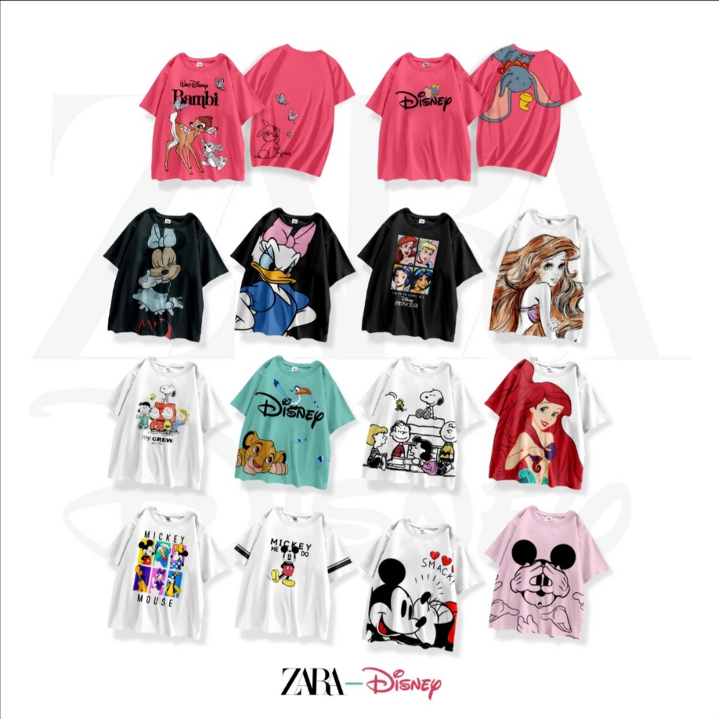 Zara Disney T-shirt Girl - Kaos Zara Disney Anak Perempuan Size 10-18y