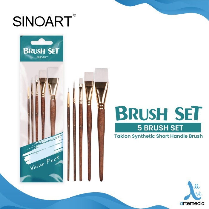 

Promo Kuas Lukis Sinoart Set 5 Taklon Short Handle Brush Terlaris