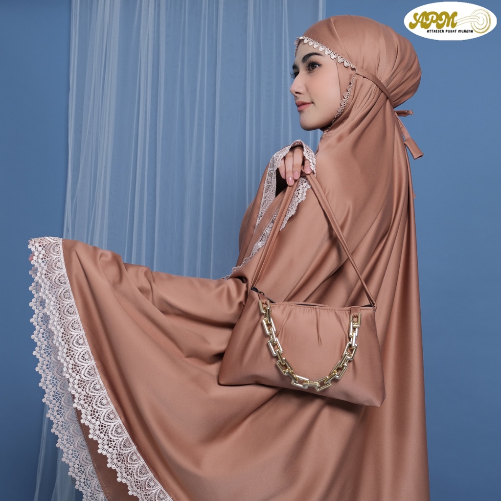 Apm Mukena - Mukena Dewasa 2 In 1 Aleena Renda Motif Mewah Daily Apm