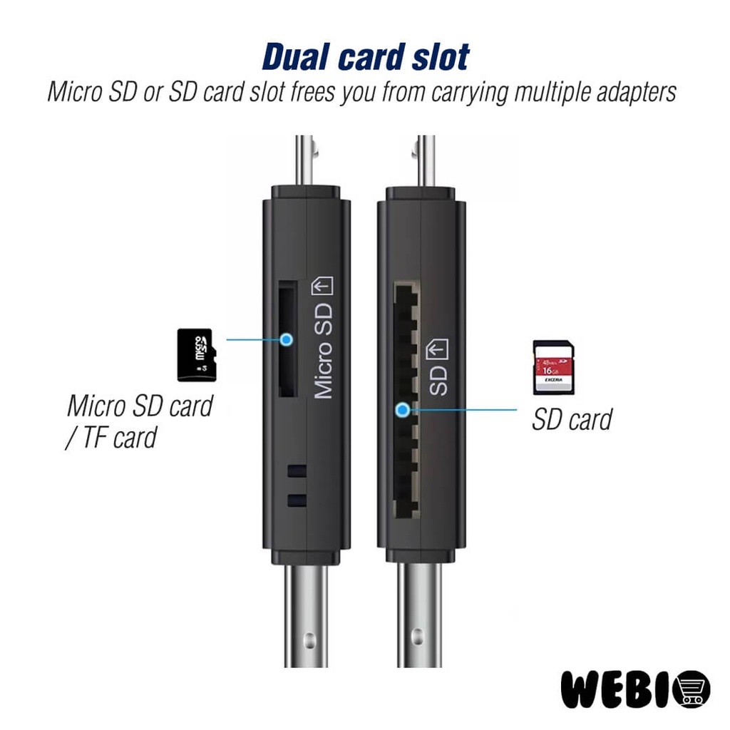 Card Reader USB / Micro USB / SD / Micro SD Card Rider Mini OTG PC HP