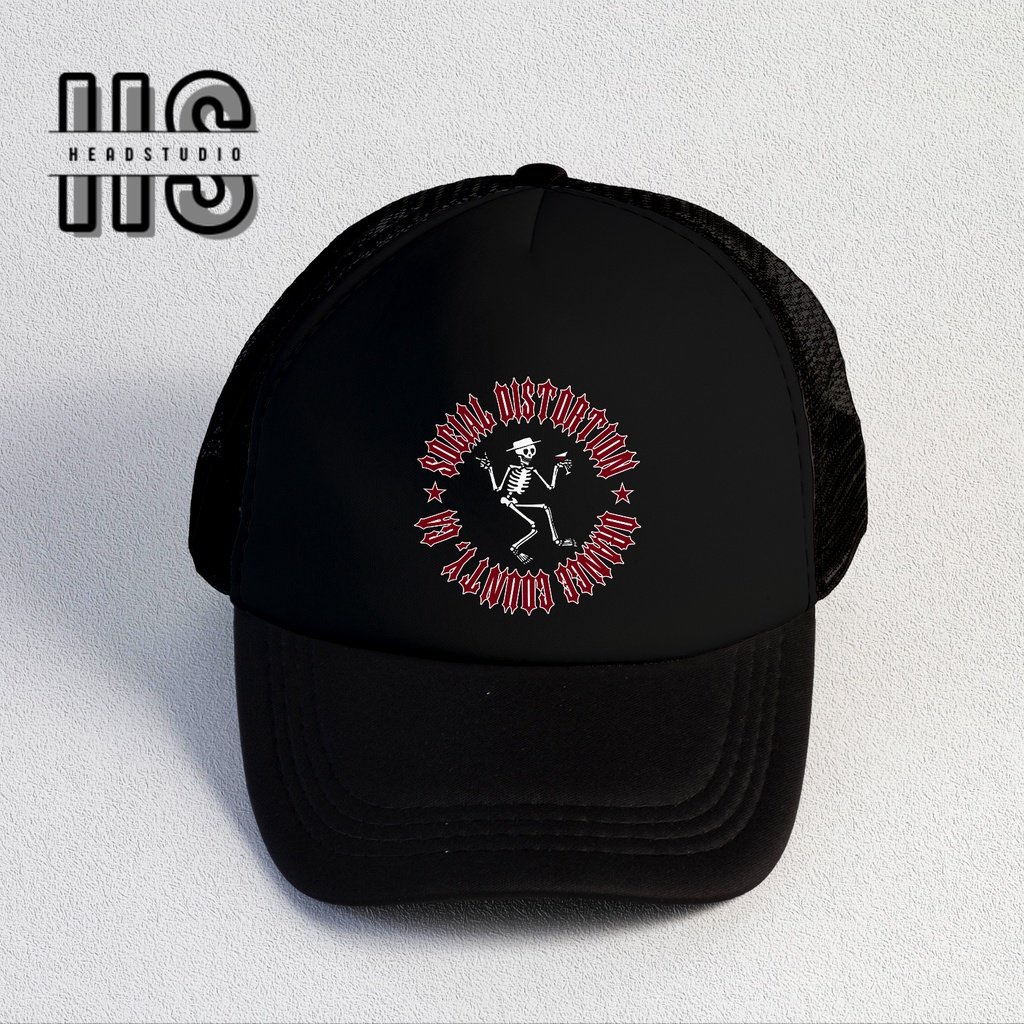 Social Distortion | Trucker Hat Best Seller | Topi Pria | Topi | Trucker | Topi Band | Baseball | Band | Topi Jaring | Topi Sablon | Head Studio