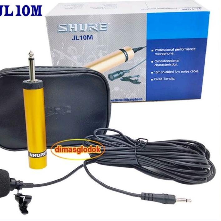 10.10 HARGA GROSIR Mic Kancing Clip On Microphone Mik Imam SHURE JL-10 Sensitif Panjang Kabel 10 Met
