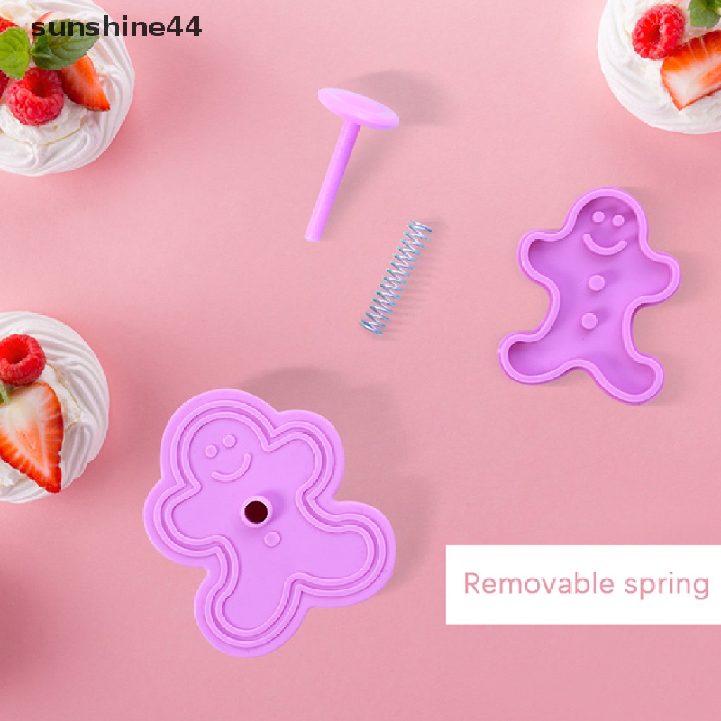 Sunshine 4Pcs Cetakan Pemotong Kue / Biskuit Bentuk Stempel