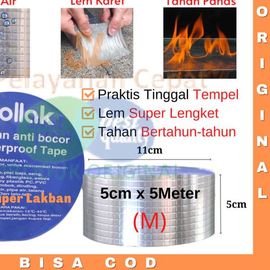 

Lakban Tambal Bocor Atap Merek Pollak Bahan Aluminium Foil 5cmX5M