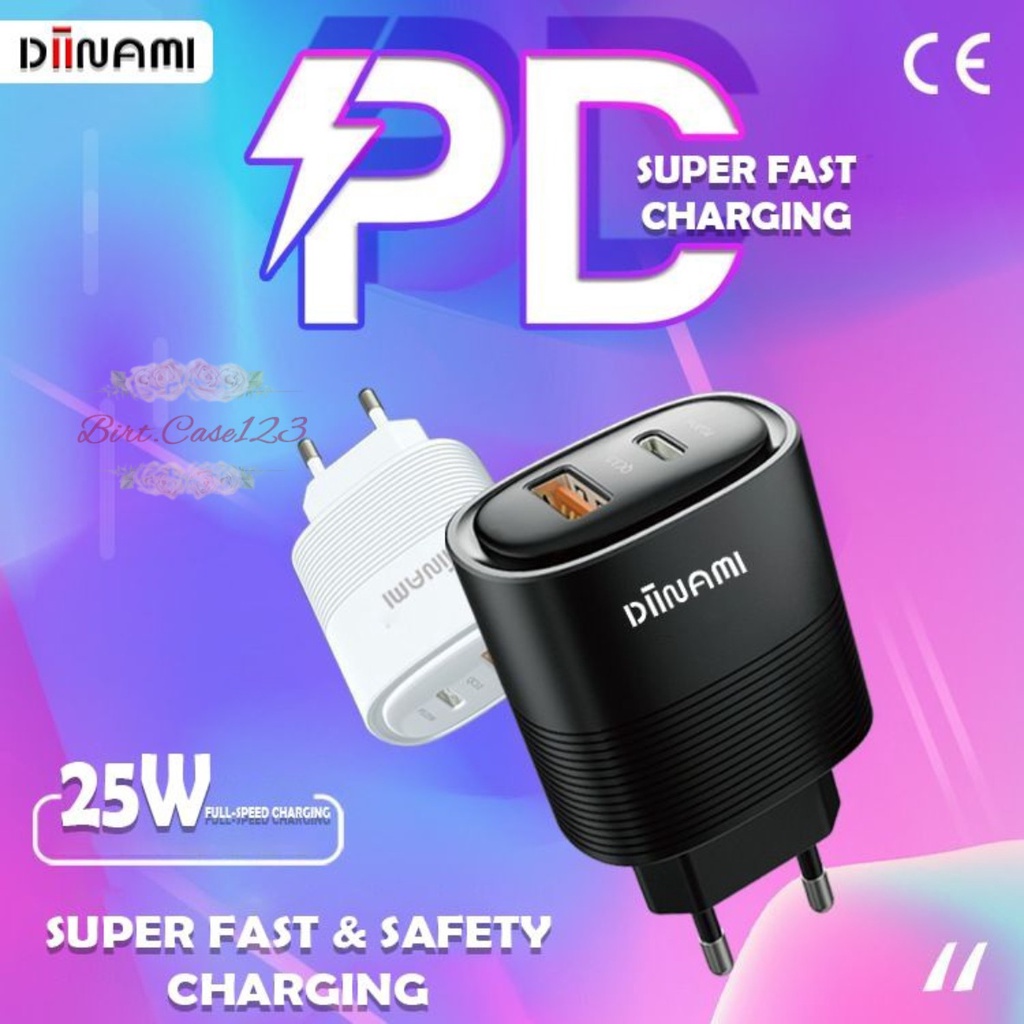 BATOK CHARGER DIINAMI  POWER SUPER II Dual Port USB (2.4A ) &amp; Type-C (PD) 3A 25W bergaransi BC6708