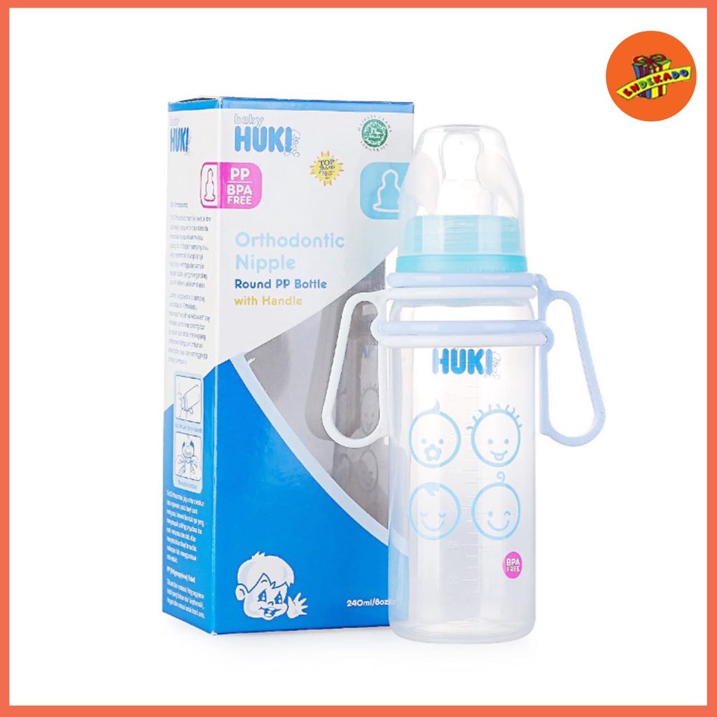 MAKASSAR! HUKI BOTOL BP With HANDLE 240ML - Botol Susu