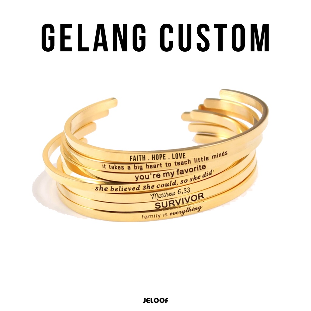 Jeloof Gelang Bangle Classic | (FREE Ukir / Include Ukir) | NO COD| Stainless Steel