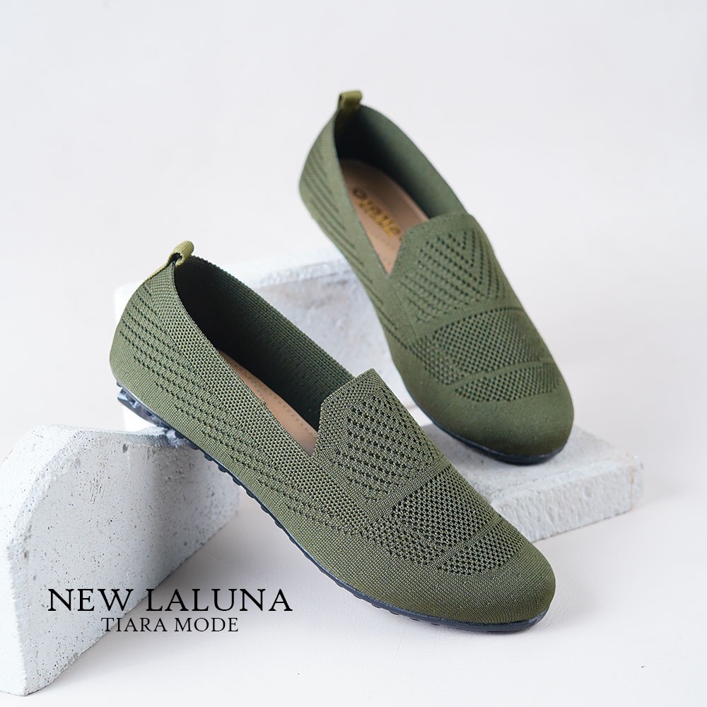 Sepatu Wanita Terbaru 2023/New LALUNA/Sepatu Kekinian/Sepatu Flat Slip-On/Sepatu Balet/Sepatu Flat &amp; Ballerina/Gratica Original/Rajut Import