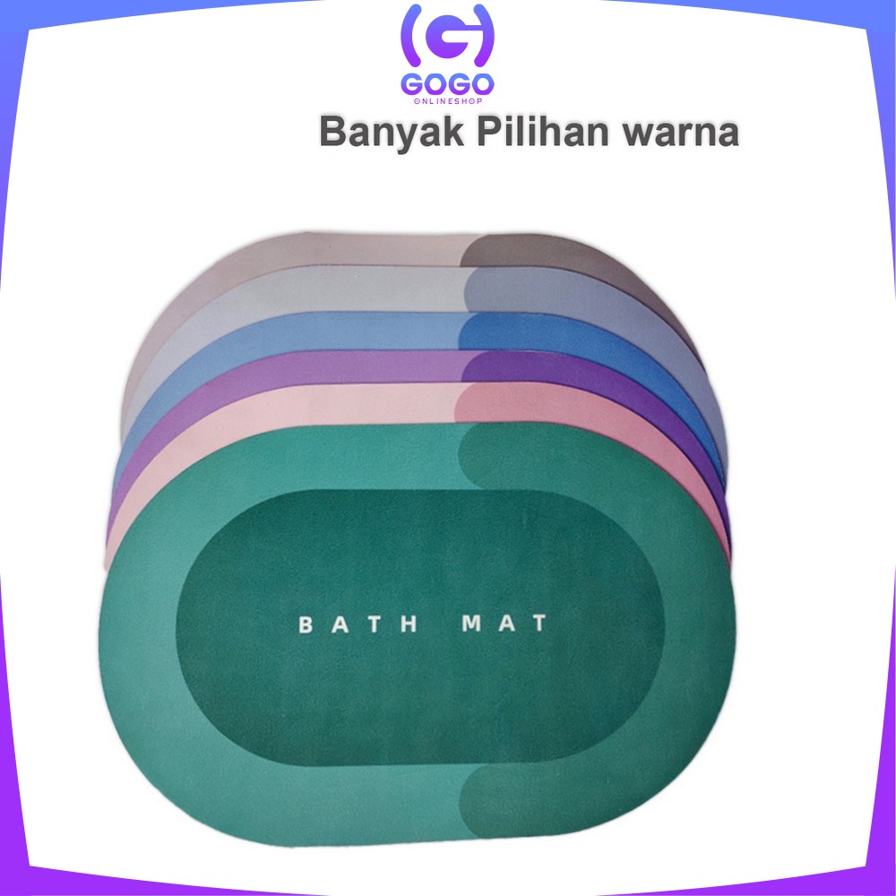 GOGO-C458 Keset Diatomite Keset Kaki Kamar Mandi Serap Air Keset Lantai Rumah Anti Bau Keset Batu Kamar Mandi Anti Bakteri