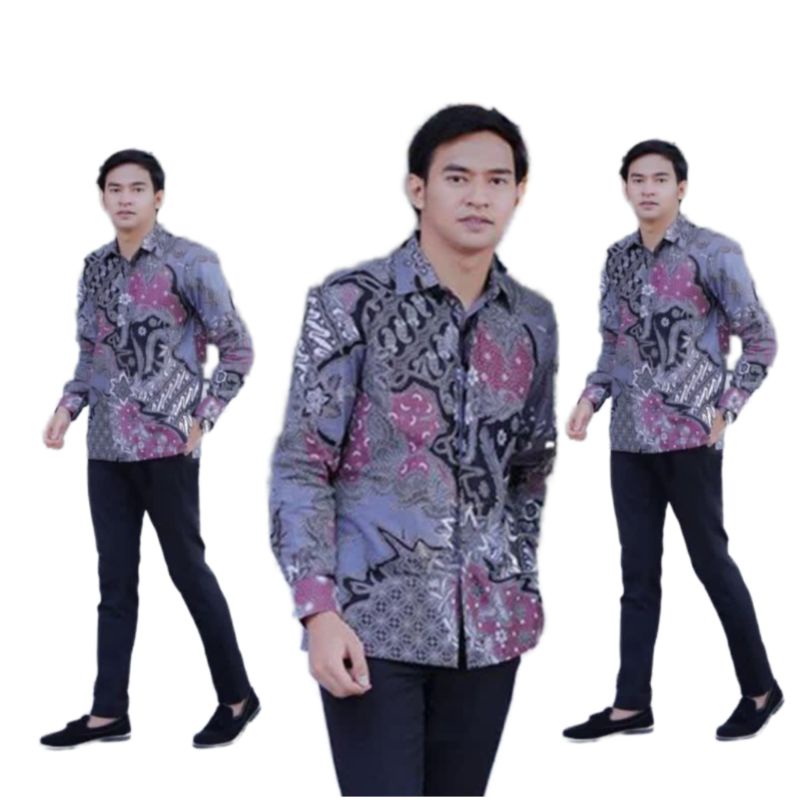 Kemeja Pria Lengan Panjang Baju Batik Slimfit Hem Katun Primisima