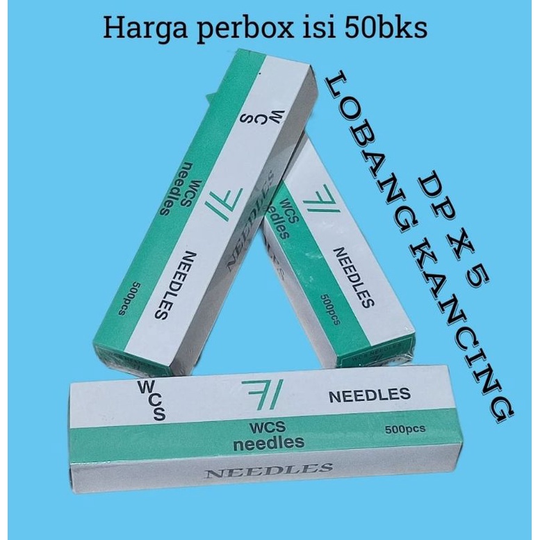 Jarum DPx5 LOBANG KANCING merk WCS Needles harga 1 box