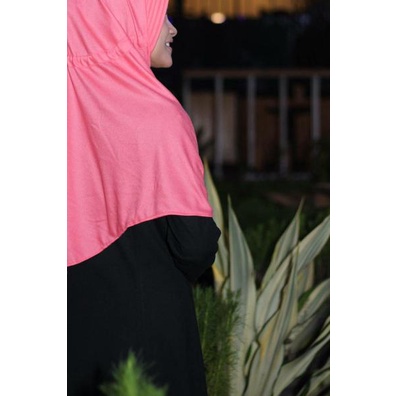 Hijab instan jilbab serut polos bergo kaos serut pet antem ukuran M