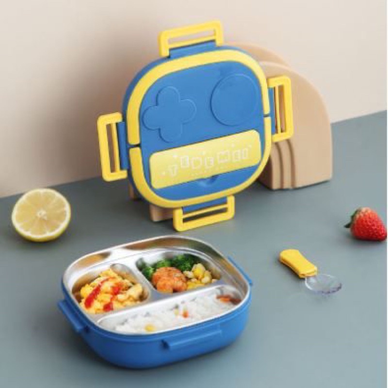 kotak makan anak/tedemei/lunch box stainless/kotak makan stainless/bento box stainless/kotak makan t