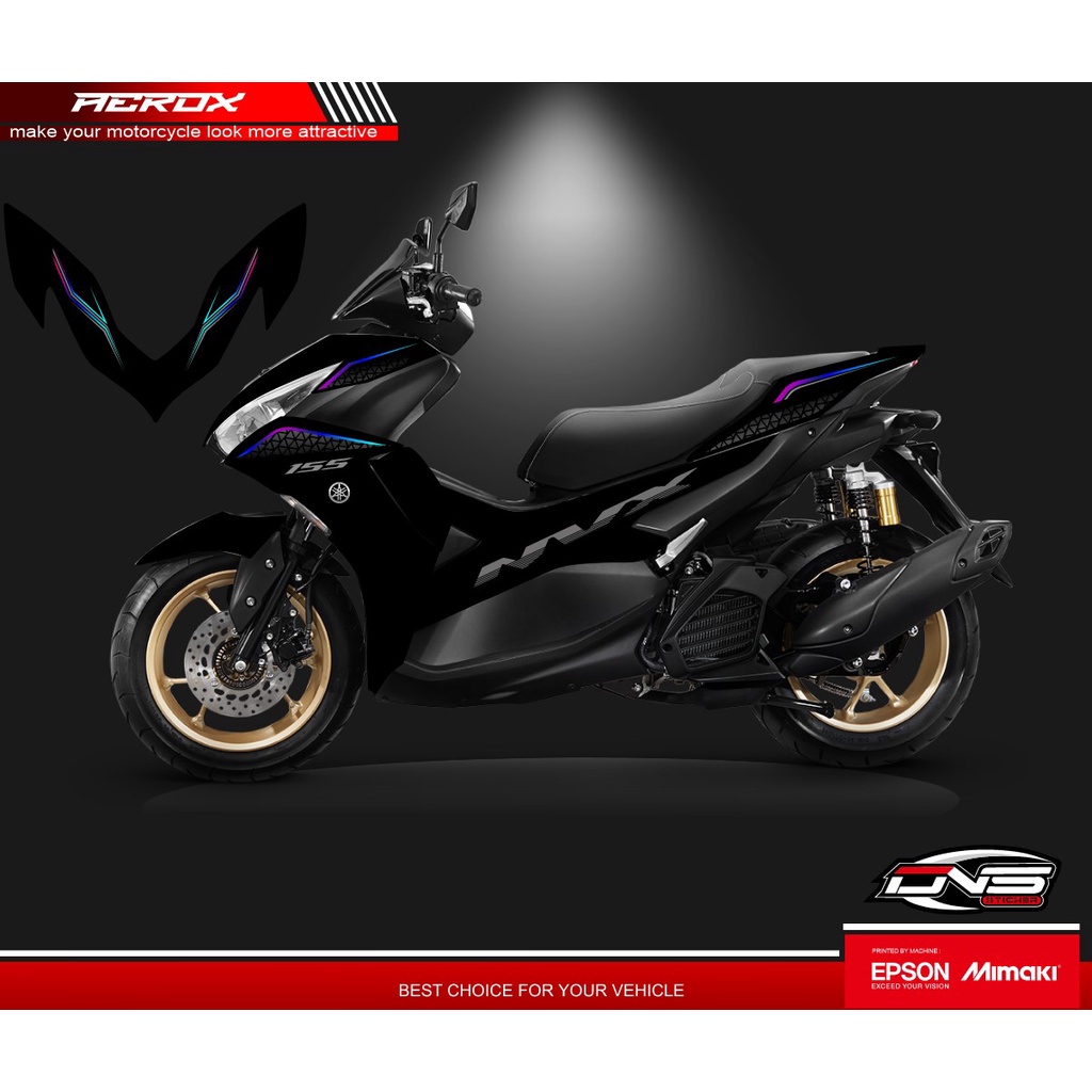 STRIPING STIKER TRANSPARAN AEROX NEW 155 NVX SPECIAL EDITION RAINBOW