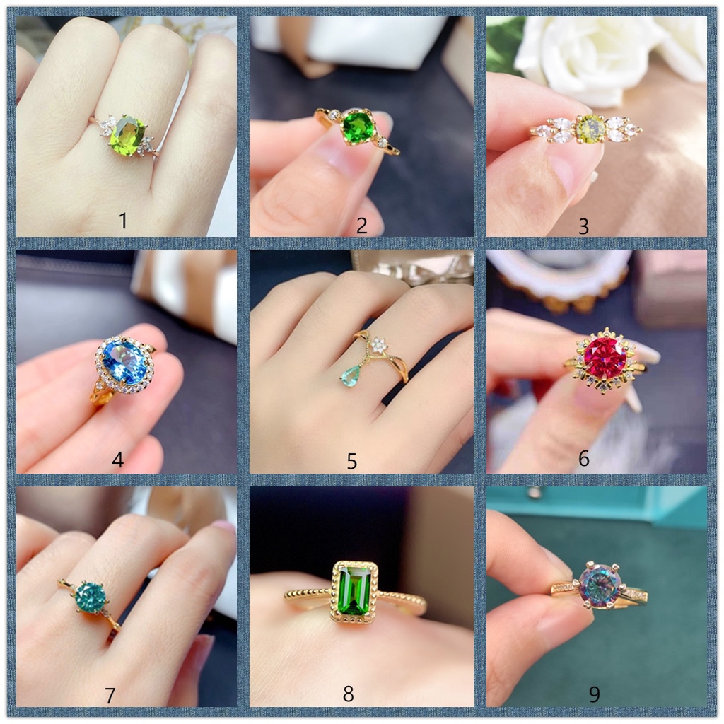 Goldkingdom Perhiasan Fashion Emas Asli Kadar 375 Bangkok Aksesoris Ready Stock 50desain Cincin Wanita Lapis Emas Ruby Emerald Adjustable Rings Shine Like A Diamond Ready Stock