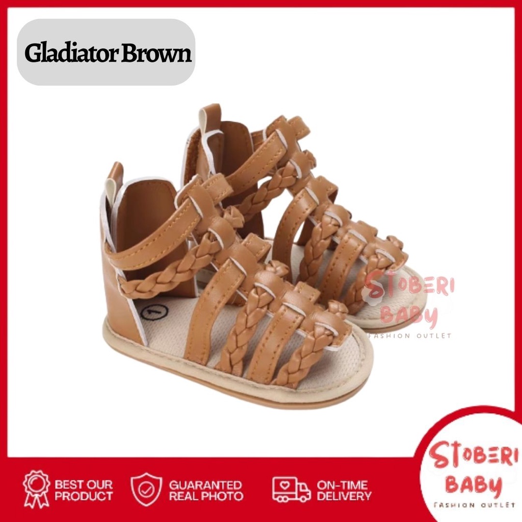 PUNCAK 3.3 stoberi baby - PREWALKER Sepatu Anak Bayi Baby Shoes Sandal Casual Socks Anti Slip Bahan Import / GLADIATOR