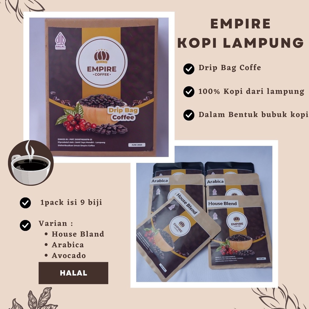 

Empire Coffee - Drip Coffee Bag Blend Varian Rasa 9 sachet