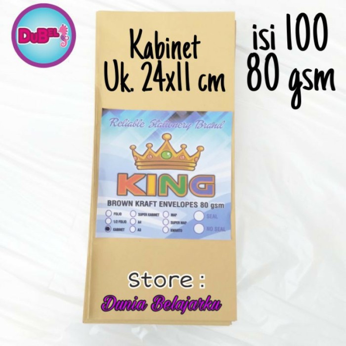 

Bagus Amplop Coklat Kabinet 24X11Cm 80Gsm Isi 100 Lembar [Pack] Bergaransi