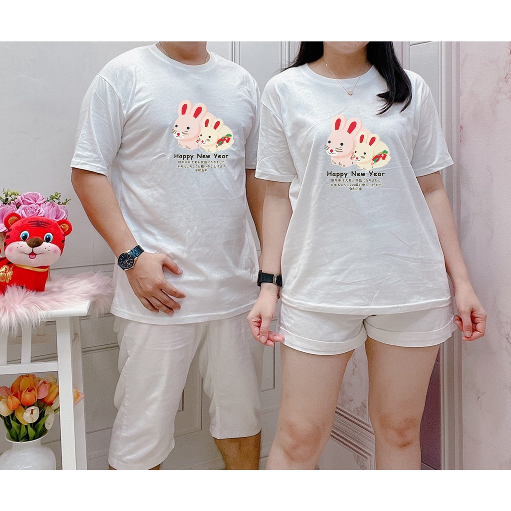 COUPLE RABBIT NEW YEAR / COUPLE KAOS IMLEK / KAOS PASANGAN IMLEK / KAOS IMLEK 2023 CNY / BAJU IMLEK 
