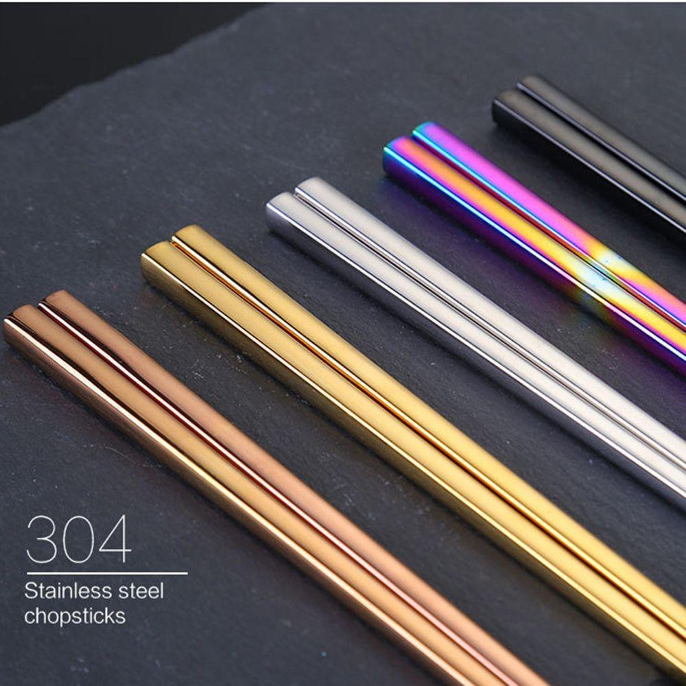 【 ELEGANT 】 Sumpit Fansy Warna Decor304Alat Dapur Stainless Steel 1pasang Makan