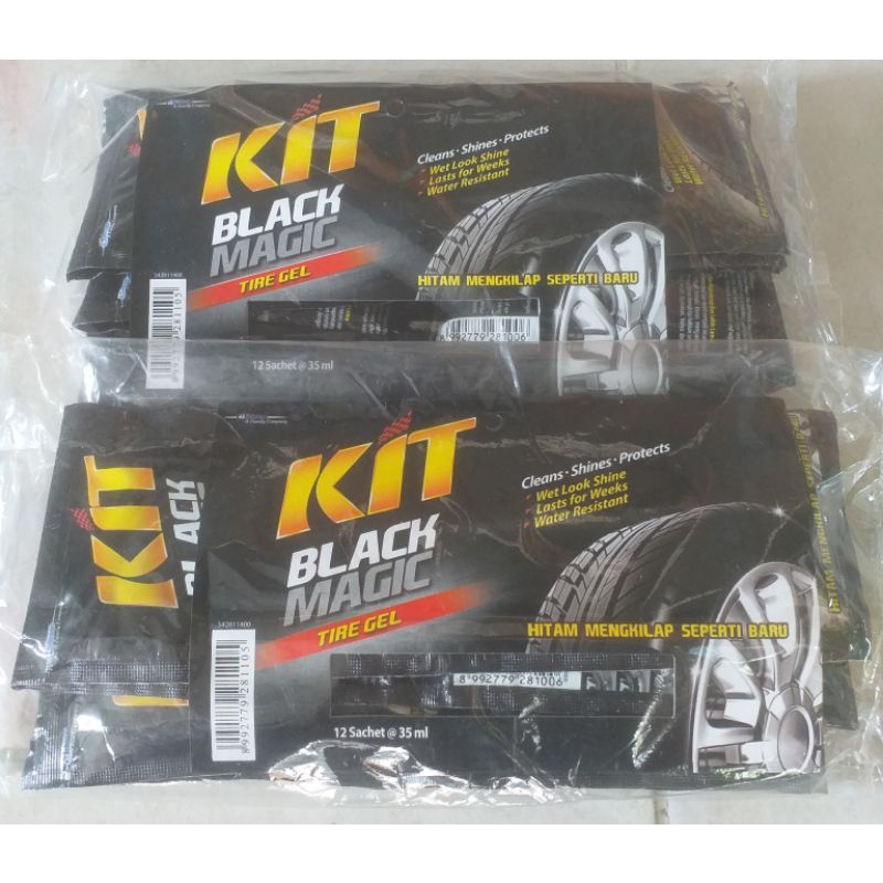 (35ml) Kit black magic/kit ban/kit sachet/kit poles/pengkilap ban seperti baru ( isi 12 sachet )
