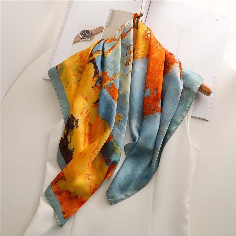 Scraft silk scraft Berbagai gaya busana Korea  persegi syal sutra bahan impor wanita syal dekoratif tas aksesoris  70x70cm Scarf Syall Outer Leher Headband segi empat hijab