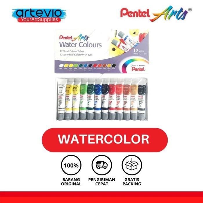 

Terbatas Cat Air Pentel Watercolor Paint Tube Set 12X5Ml Murah