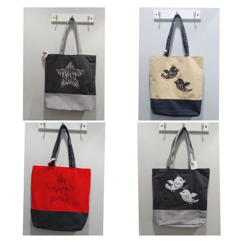 tote bag Kanvas Resleting.