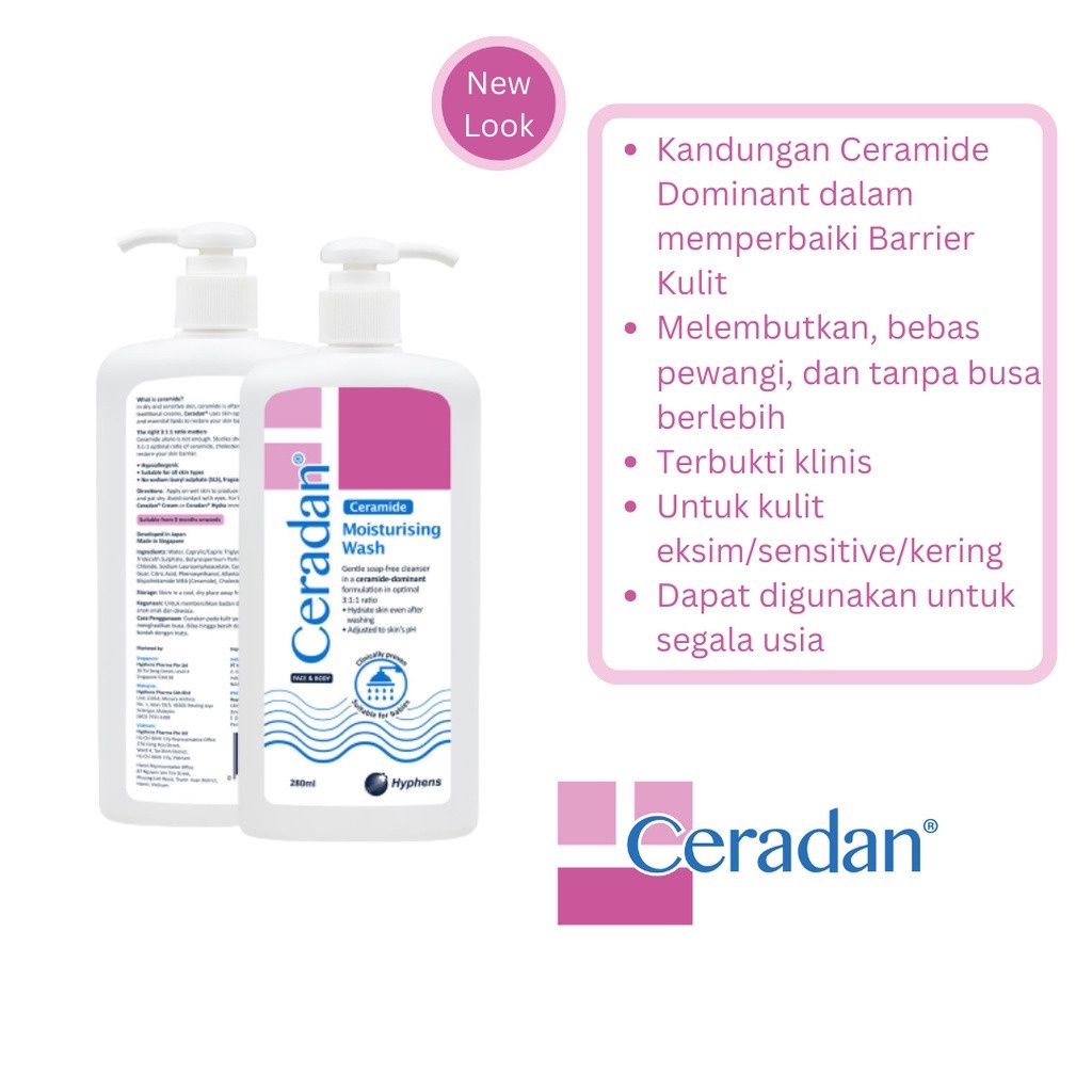 CERADAN MOISTURISING WASH 150ML/280ML