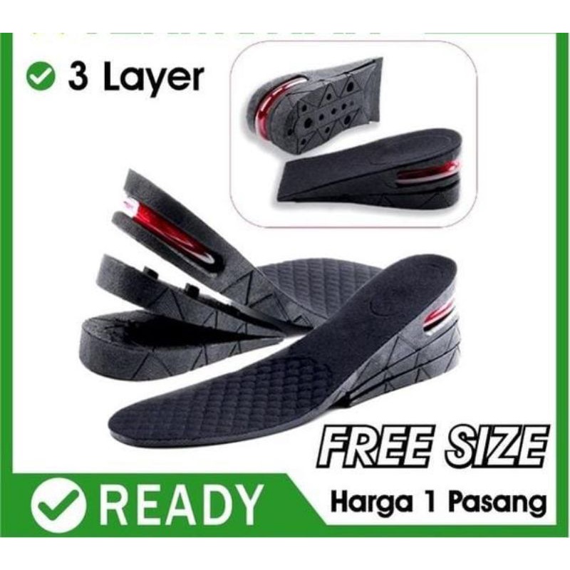 [LGS] 1 PASANG INSOLE PENAMBAH TINGGI BADAN / 3 LAYER INSOLE NAMBAH TINGGI BADAN 7CM PU LAPIS